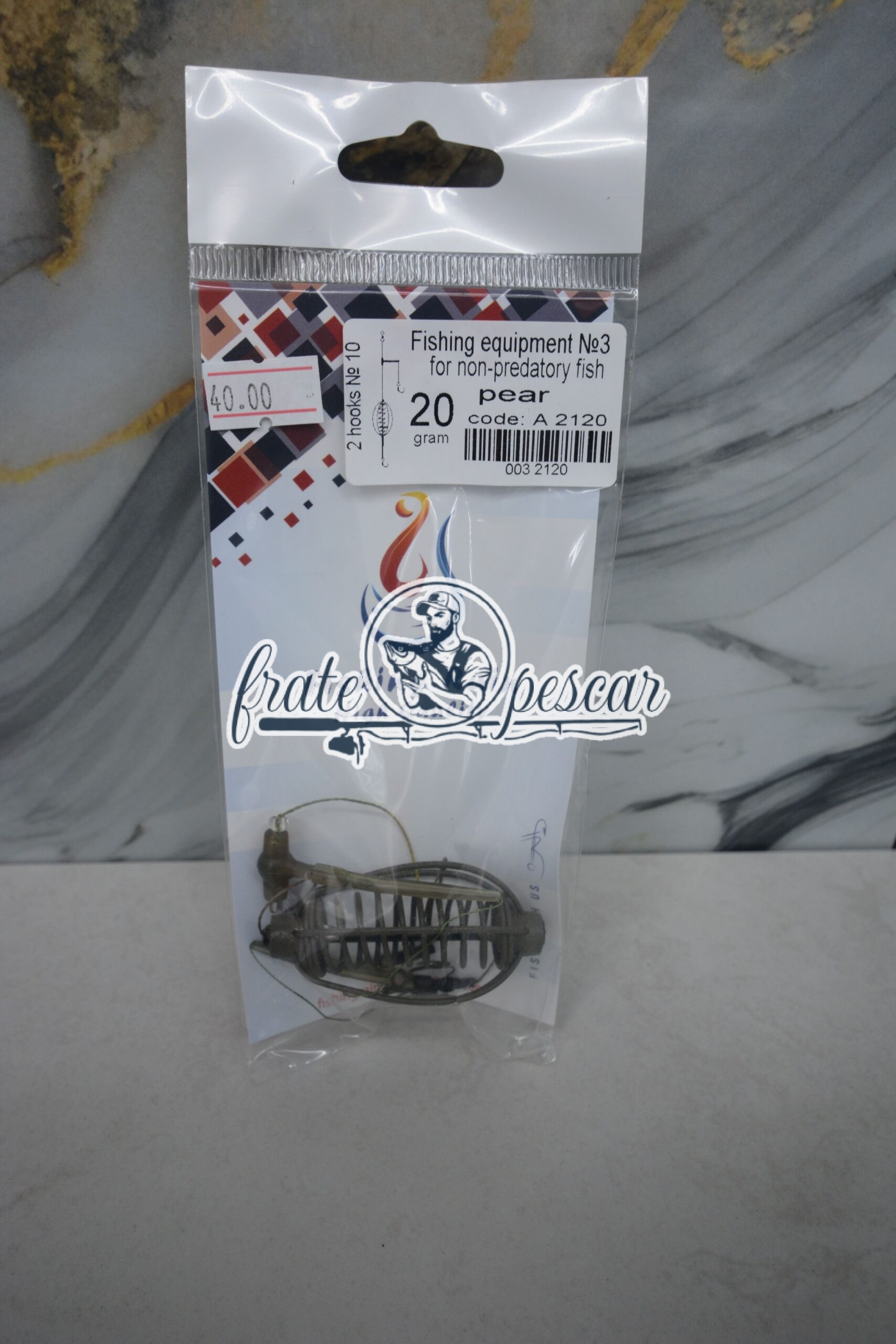 ION_4157 Montură Feeder de tip Pară cu Două Cârlige Nr.10 -40 gr - imagine 1